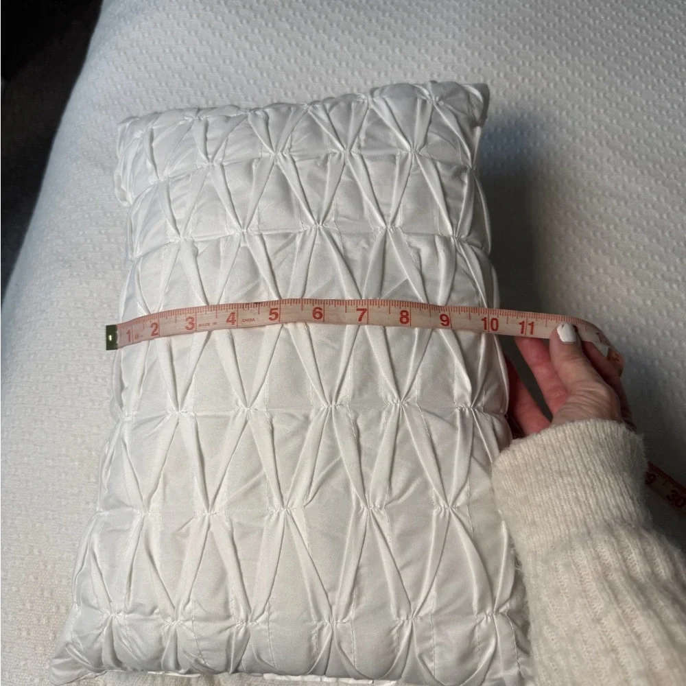Elegant White Textured Small Decorative Pillow